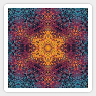 Digital Mandala Yellow Blue and Purple Sticker